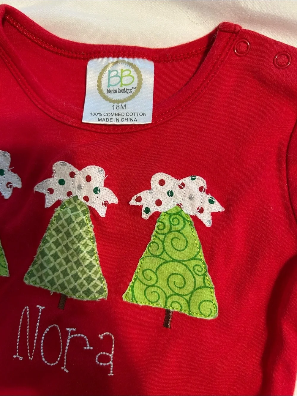 Nora Christmas Appliqué romper